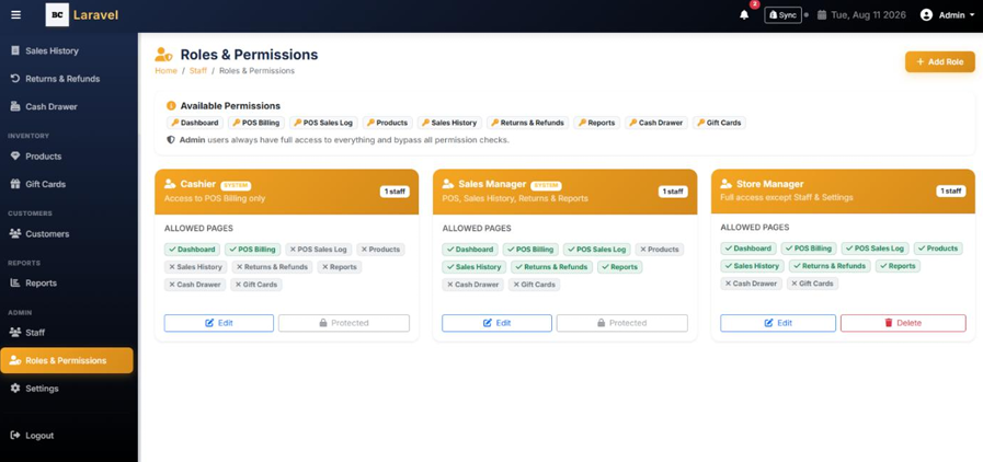 Roles & Permissions